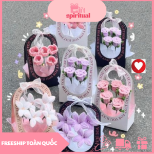 Box hộp quà hoa len handmade